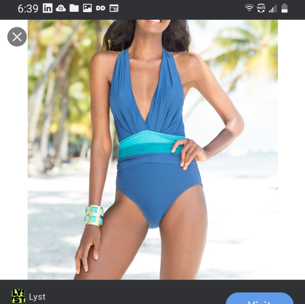 Color block ombre swimsuit